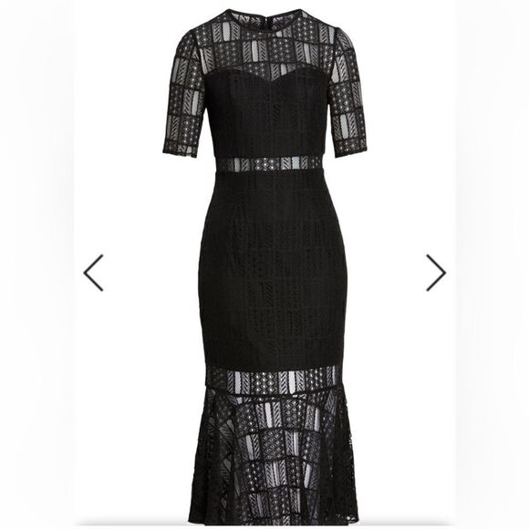 Avec Les Filles ruffled hem lace midi dress NWT - Picture 5 of 6